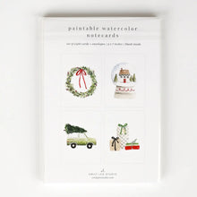 Load image into Gallery viewer, Christmas Cheer | Paintable Notecards set of 8