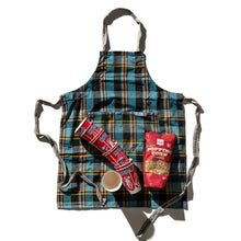 Load image into Gallery viewer, Recycled Cotton Check Apron | Blue