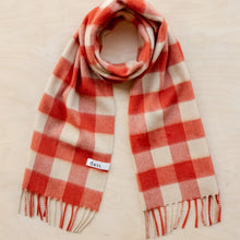 Load image into Gallery viewer, Lambswool Scarf | Orange Gingham