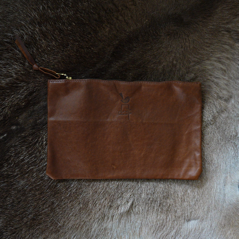 Falcon Leather Zip Pouch