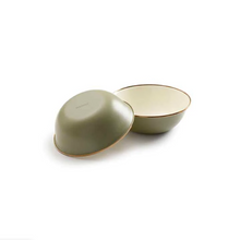 Load image into Gallery viewer, Enamel Bowl Set of 2 | 2 Tone Olive Drab