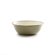 Load image into Gallery viewer, Enamel Bowl Set of 2 | 2 Tone Olive Drab