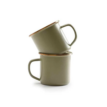 Load image into Gallery viewer, Enamel Cup Set of 2 | 2 Tone Olive Drab