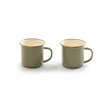 Load image into Gallery viewer, Enamel Cup Set of 2 | 2 Tone Olive Drab