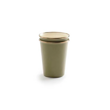 Load image into Gallery viewer, Enamel Tall Cup Set of 2 | 2 Tone Olive Drab