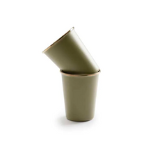 Load image into Gallery viewer, Enamel Tall Cup Set of 2 | 2 Tone Olive Drab