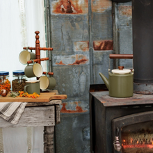 Load image into Gallery viewer, Enamel Teapot | Olive Drab