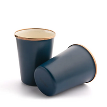 Load image into Gallery viewer, Enamel Tall Cup Set of 2 | 2 Tone Indigo