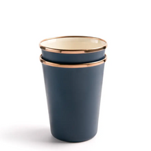 Load image into Gallery viewer, Enamel Tall Cup Set of 2 | 2 Tone Indigo
