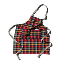 Load image into Gallery viewer, Recycled Cotton Check Apron | Red + Green