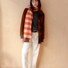 Load image into Gallery viewer, Lambswool Scarf | Orange Gingham
