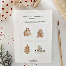 Load image into Gallery viewer, Gingerbread | Paintable Notecards set of 8