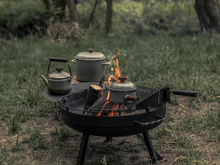 Load image into Gallery viewer, Cowboy Fire Pit Grill Side Table 23"