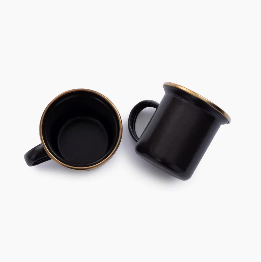 Espresso Enamel Cup Set of 2 | Charcoal