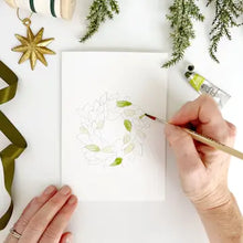 Load image into Gallery viewer, Wreaths | Paintable Notecards set of 8 PREORDER
