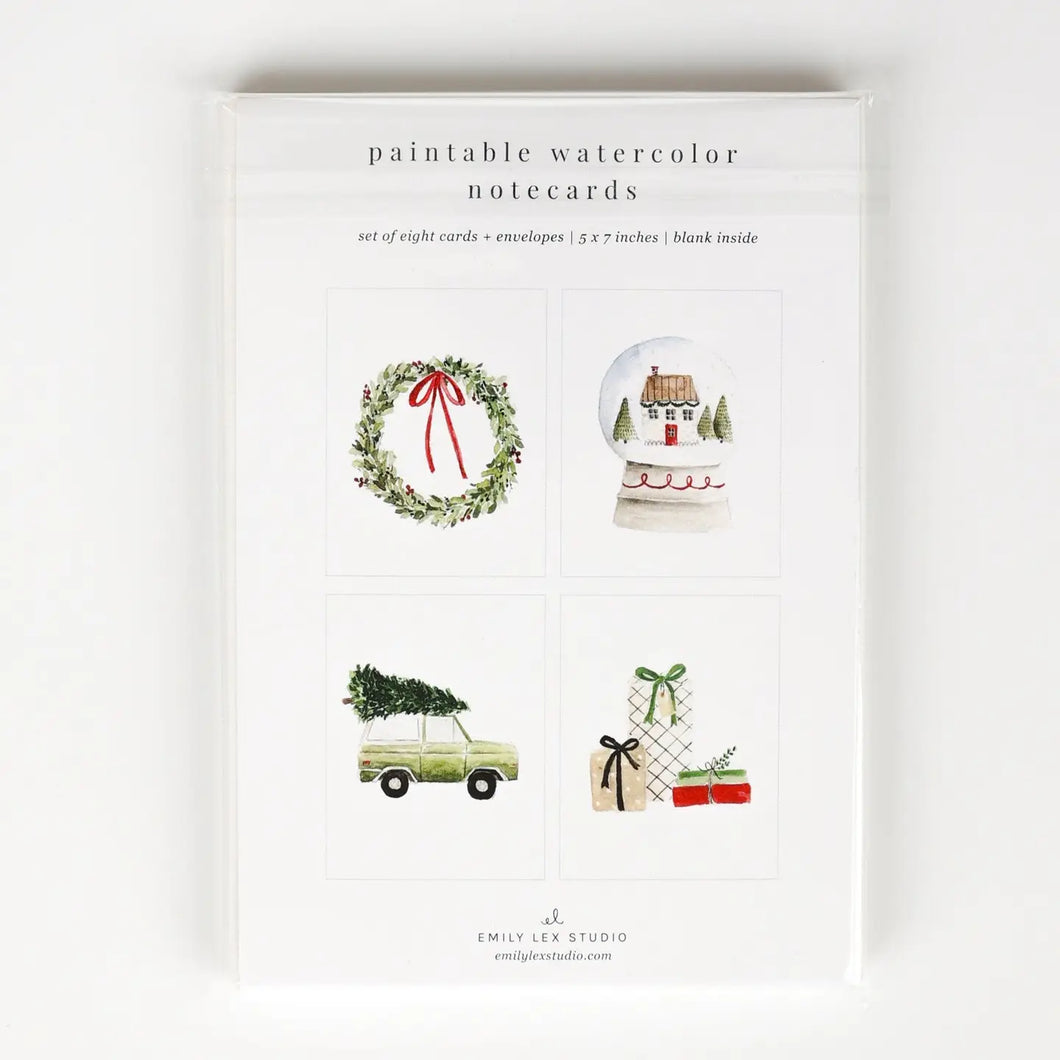 Christmas Cheer | Paintable Notecards set of 8 PREORDER