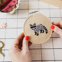 Load image into Gallery viewer, Racoon Cross Stitch Kit
