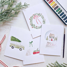 Load image into Gallery viewer, Christmas Cheer | Paintable Notecards set of 8 PREORDER
