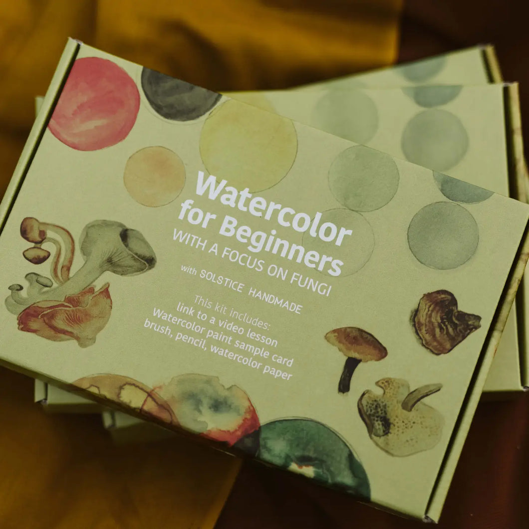 Beginner's Fungi Watercolor - Art Kit with Video Lesson