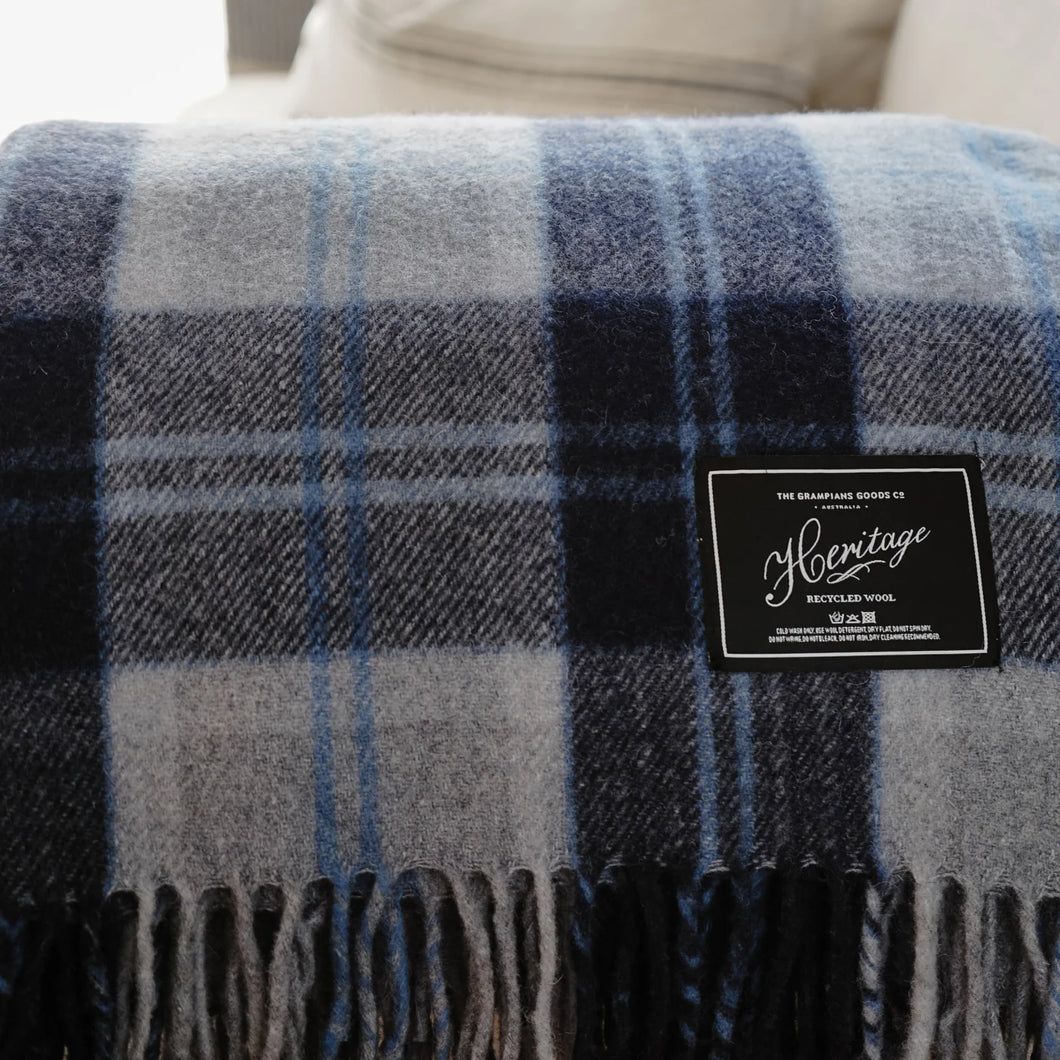 Recycled Wool Scottish Tartan Blanket - Expedition