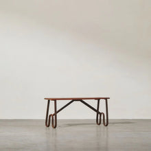 Load image into Gallery viewer, Indian Wood and Iron Bench
