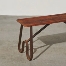 Load image into Gallery viewer, Indian Wood and Iron Bench
