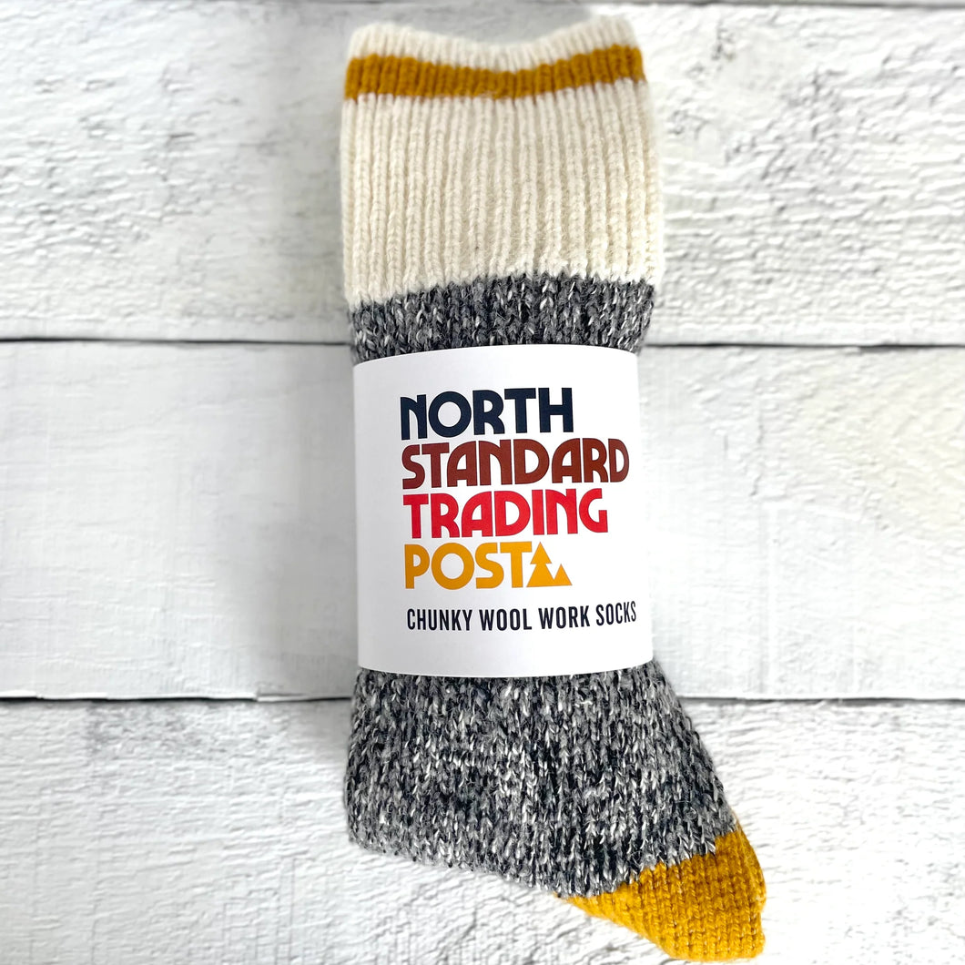 Chunky Wool Work Sock | Mustard