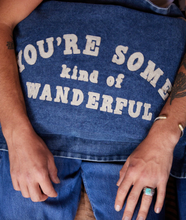 Load image into Gallery viewer, Lil You&#39;re Wanderful Cushion | Denim
