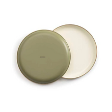 Load image into Gallery viewer, Enamel Deep Plates Set of 2 | 2 Tone Olive Drab
