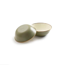 Load image into Gallery viewer, Enamel Bowl Set of 2 | 2 Tone Olive Drab
