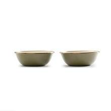 Load image into Gallery viewer, Enamel Bowl Set of 2 | 2 Tone Olive Drab
