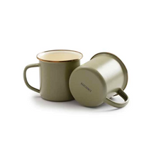 Load image into Gallery viewer, Enamel Cup Set of 2 | 2 Tone Olive Drab
