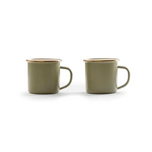 Load image into Gallery viewer, Enamel Cup Set of 2 | 2 Tone Olive Drab
