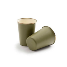 Load image into Gallery viewer, Enamel Tall Cup Set of 2 | 2 Tone Olive Drab
