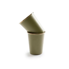 Load image into Gallery viewer, Enamel Tall Cup Set of 2 | 2 Tone Olive Drab
