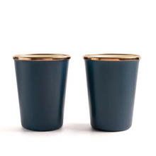 Load image into Gallery viewer, Enamel Tall Cup Set of 2 | 2 Tone Indigo
