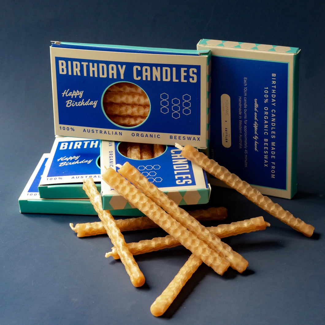 Organic Beeswax Birthday Candles