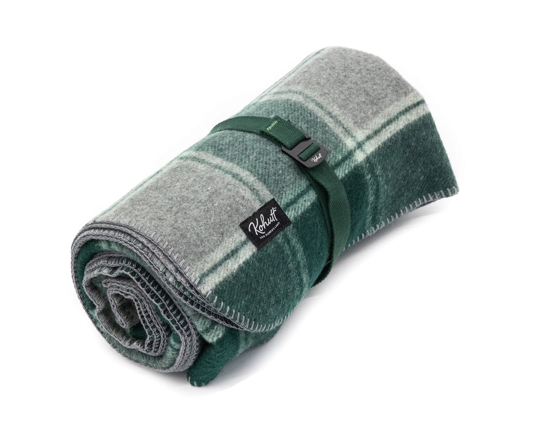 Wool Army Camp Blanket | Emerald Tartan