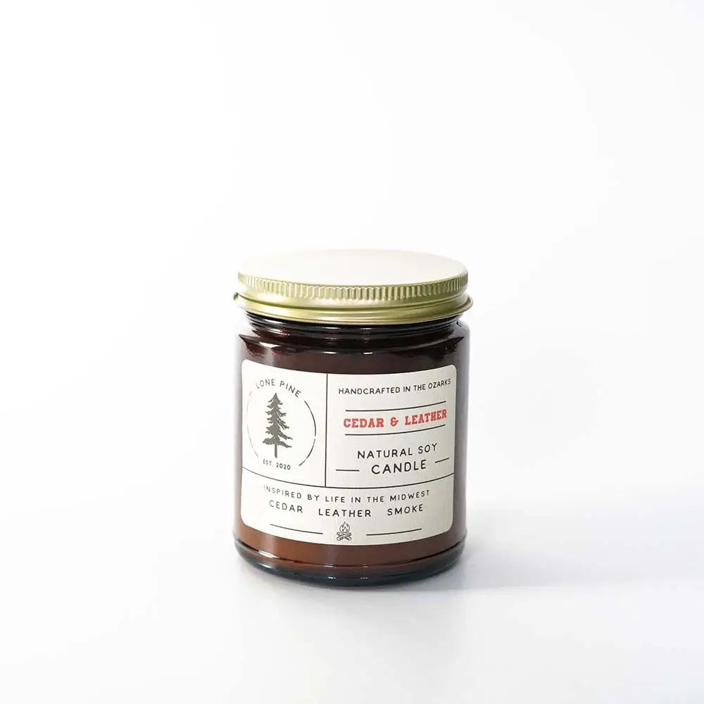 Cedar + Leather Soy Candle