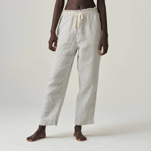 Load image into Gallery viewer, 100% Linen Pants | Grey White Stripe
