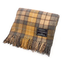 Load image into Gallery viewer, Recycled Wool Scottish Tartan Blanket - Gold
