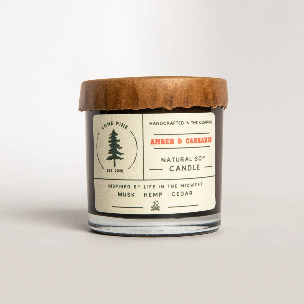 Amber + Cannabis Soy Candle