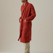 Load image into Gallery viewer, Unisex Terry Bathrobe | Oxblood and Peach
