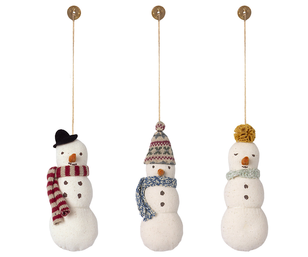 Linen Snowman Ornament