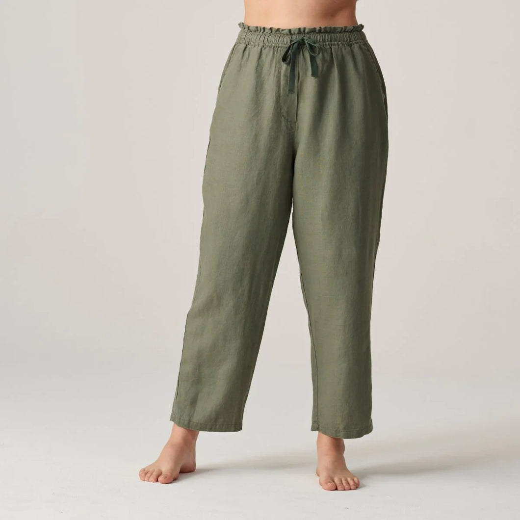 100% Linen Pants | Khaki
