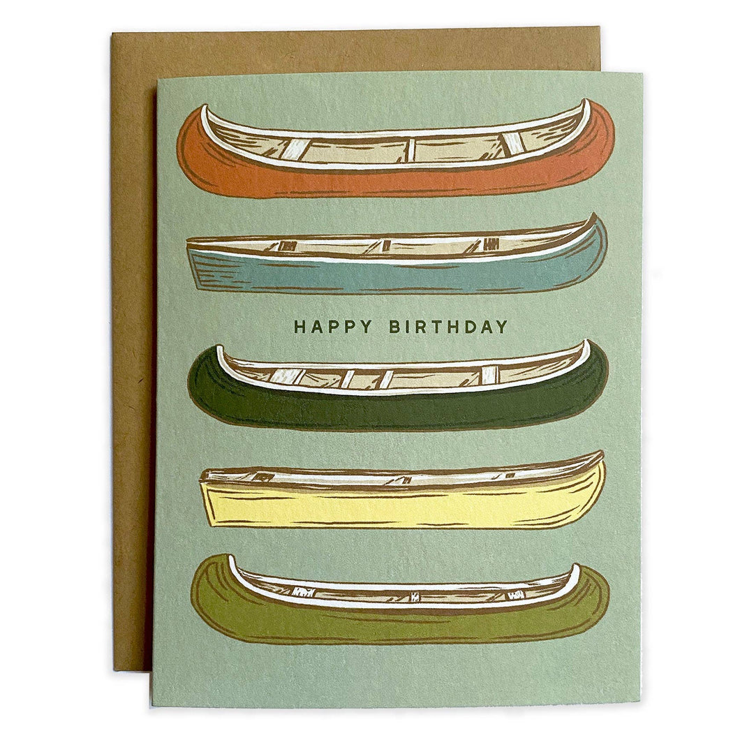 Happy Birthday Canoe Greeting Card
