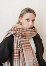 Load image into Gallery viewer, Blanket Lambswool Scarf | Blush Gradient Check
