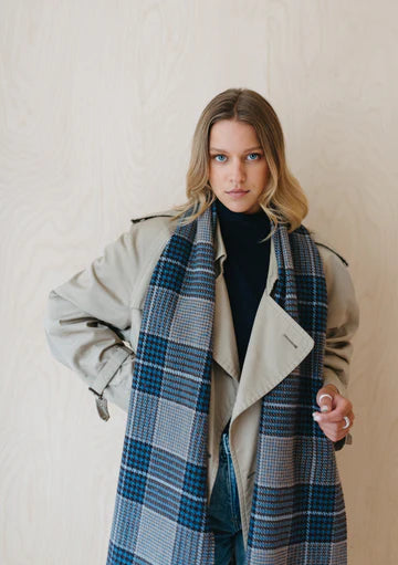 Lambswool Scarf | Brown Glen Check