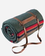 Load image into Gallery viewer, Yakima Blanket with Leather Carrier | Green Heather
