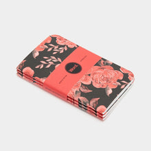 Load image into Gallery viewer, Black Floral Notebook | 3 Pack

